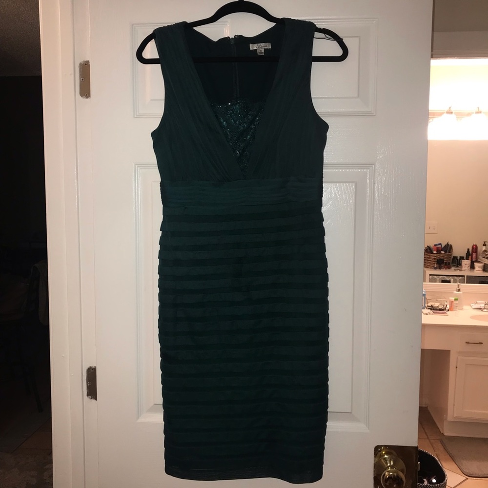 Formal dark green dress